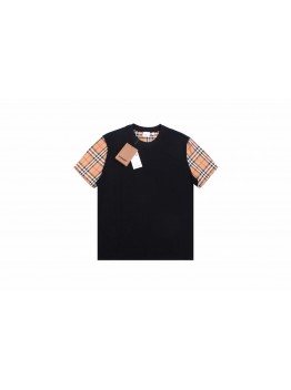Burberry Check Sleeve T-Shirt (Black)