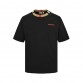 BURBERRY CHECK COLLAR T-SHIRT BLACK