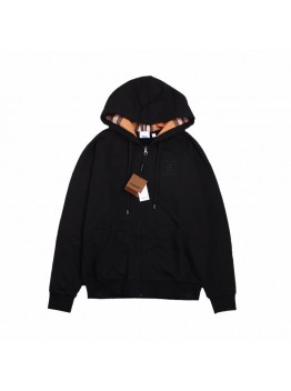 BURBERRY ZIP-UP HOODIE BLACK