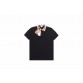 Burberry Check Collar Polo - Black