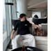Chanel Pink Splash Logo Black T-Shirt