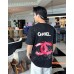 Chanel Pink Splash Logo Black T-Shirt
