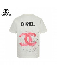 Chanel Pink Splash Logo T-Shirt