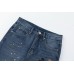 CHROME HEARTS PAINT DRIP CROSS PATCH JEANS DENIM