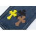 CHROME HEARTS PAINT DRIP CROSS PATCH JEANS DENIM