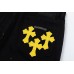 CHROME HEARTS PAINT DRIP YELLOW CROSS PATCH JEANS BLACK