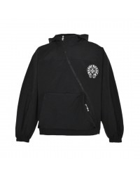 CHROME HEARTS ASYMMETRICAL ZIP HOODIE BLACK