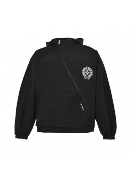 CHROME HEARTS ASYMMETRICAL ZIP HOODIE BLACK