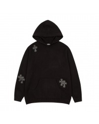 CHROME HEARTS BLACK CROSS PATCH HOODIE BLACK