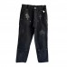 CHROME HEARTS BLACK DOUBLE KNEE CARPENTER JEANS