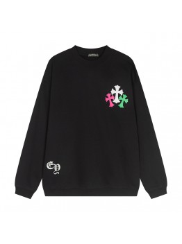 CHROME HEARTS COLORED CROSS HORSE SHOE LOGO SWEATSHIRT BLACK