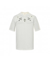 CHROME HEARTS CROSS PATCH COLLAR T-SHIRT WHITE