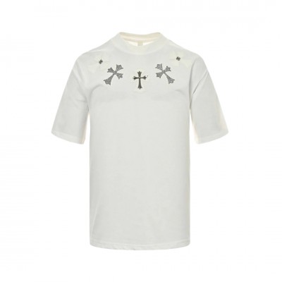 CHROME HEARTS CROSS PATCH COLLAR T-SHIRT WHITE