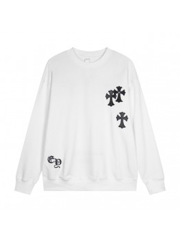 CHROME HEARTS CROSS PATCH SWEATSHIRT WHITE