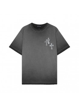 CHROME HEARTS CROSS PATCH T-SHIRT WASHED GREY