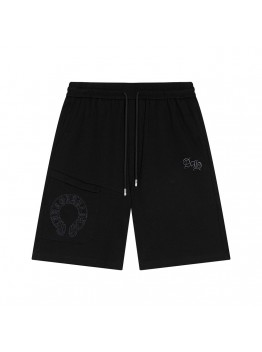CHROME HEARTS HORSE SHOE LOGO SHORTS BLACK