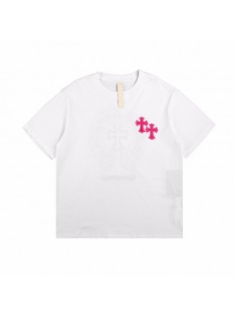 CHROME HEARTS HORSE SHOE LOGO T-SHIRT WHITE PINK