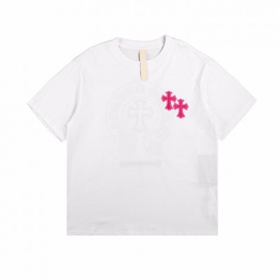 CHROME HEARTS HORSE SHOE LOGO T-SHIRT WHITE PINK
