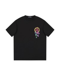 CHROME HEARTS MULTICOLOR HORSE SHOE LOGO T-SHIRT BLACK
