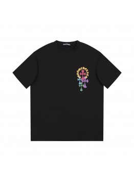 CHROME HEARTS MULTICOLOR HORSE SHOE LOGO T-SHIRT BLACK