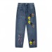 CHROME HEARTS PAINT DRIP CROSS PATCH JEANS DENIM