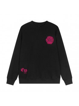 CHROME HEARTS PINK HORSE SHOE LOGO SWEATSHIRT BLACK