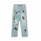 CHROME HEARTS SEX EMBROIDERED JEANS BLUE