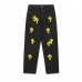 CHROME HEARTS YELLOW CROSS PATCH JEANS BLACK
