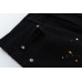 CHROME HEARTS PAINT DRIP YELLOW CROSS PATCH JEANS BLACK