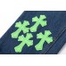 CHROME HEARTS GREEN CROSS PATCH JEANS DENIM