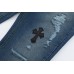 CHROME HEARTS BLACK CROSS PATCH JEANS DENIM