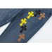 CHROME HEARTS PAINT DRIP CROSS PATCH JEANS DENIM