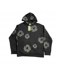 DENIM TEARS COTTON WREATH HOODIE MONOCHROME BLACK