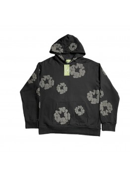 DENIM TEARS COTTON WREATH HOODIE MONOCHROME BLACK