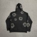 DENIM TEARS COTTON WREATH HOODIE MONOCHROME BLACK