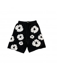 DENIM TEARS COTTON WREATH SHORTS BLACK