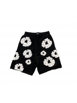 DENIM TEARS COTTON WREATH SHORTS BLACK