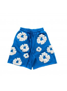 DENIM TEARS COTTON WREATH SHORTS AZURE BLUE