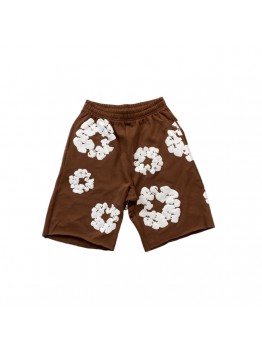 DENIM TEARS COTTON WREATH SHORTS BROWN