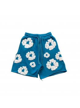 DENIM TEARS COTTON WREATH SHORTS CERULEAN