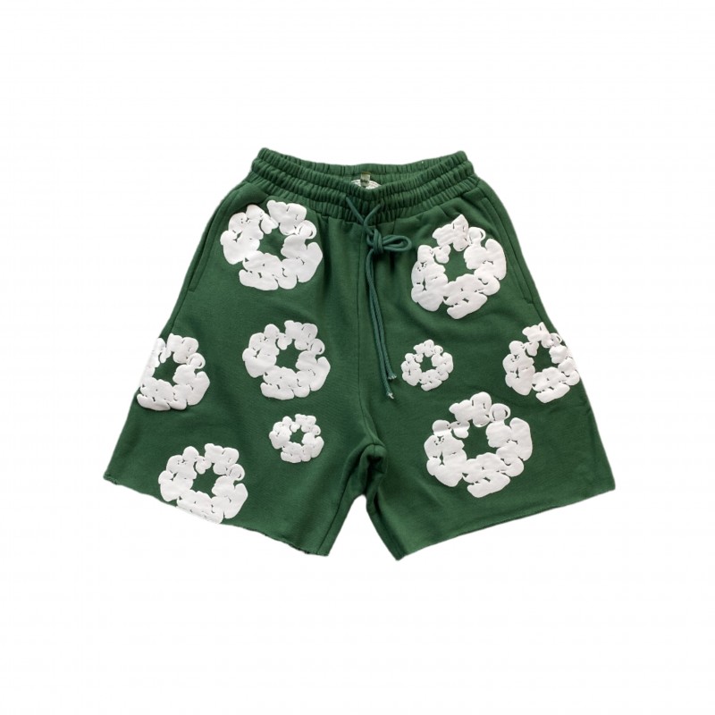 DENIM TEARS COTTON WREATH SHORTS GREEN