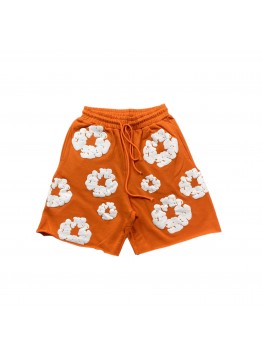 DENIM TEARS COTTON WREATH SHORTS ORANGE