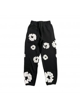 DENIM TEARS COTTON WREATH SWEATPANTS BLACK