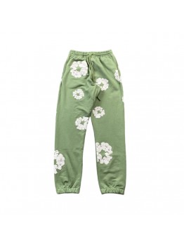 DENIM TEARS COTTON WREATH SWEATPANTS LIGHT GREEN