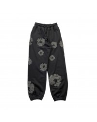 DENIM TEARS COTTON WREATH SWEATPANTS MONOCHROME BLACK