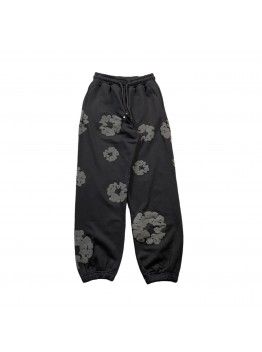 DENIM TEARS COTTON WREATH SWEATPANTS MONOCHROME BLACK