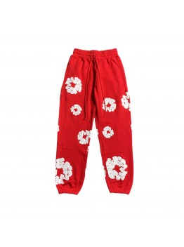 DENIM TEARS COTTON WREATH SWEATPANTS RED