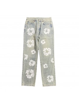 DENIM TEARS x LEVI'S DIRTY WASH WREATH JEANS LIGHT WASH