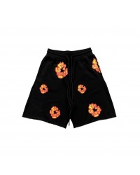 DENIM TEARS x OFFSET COTTON WREATH SHORTS BLACK