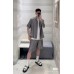 Dior Geometric Pattern Short Sleeve Shirt in Gray